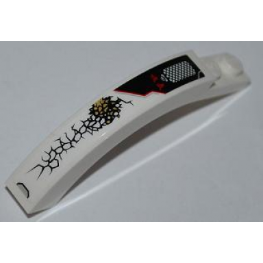 white arch 1 x 6 x 3 1 3 curved top with grille asian characters and cracks pattern model left side sticker - set 9449