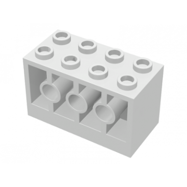 white brick modified 2 x 4 x 2 with holes on sides