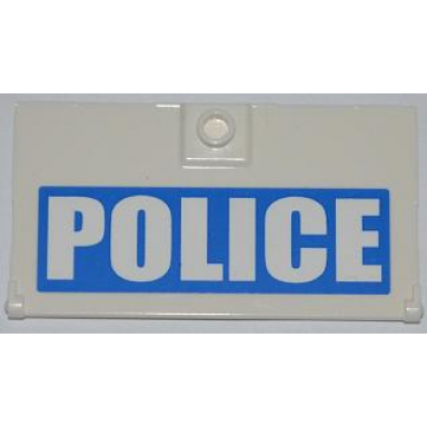 white door 1 x 4 x 6 with stud handle with white police on blue background pattern model right side sticker - set 7288