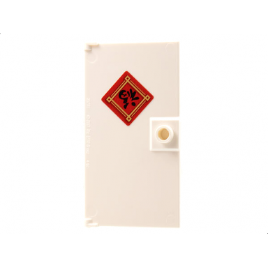 white door 1 x 4 x 6 with stud handle with red diamond gold border black upside-down chinese logogram ç¦ luck arrives pattern sticker - set 80108