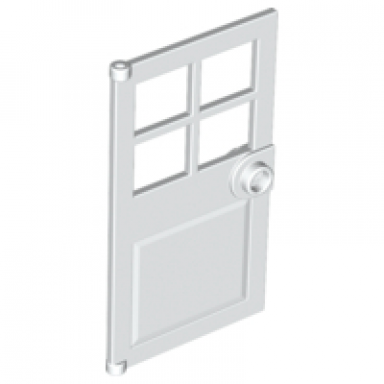 white door 1 x 4 x 6 with 4 panes and stud handle