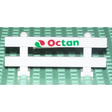 white fence 1 x 8 x 2 2 3 with octan logo pattern sticker - set 6551