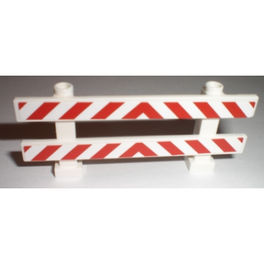 white fence 1 x 8 x 2 2 3 with red and white danger stripes pattern stickers - sets 7631 7632 7633 7685