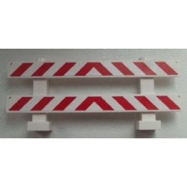 white fence 1 x 8 x 2 2 3 with red and white danger stripes small red corners pattern stickers - set 60026
