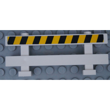 white fence 1 x 8 x 2 2 3 with black and yellow danger stripes pattern sticker - set 60138