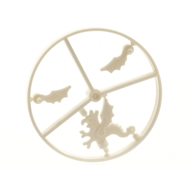 white minifigure plume wheel sprue complete dragon