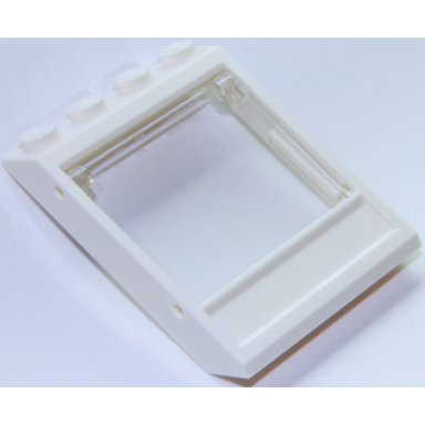 white window 4 x 4 x 3 roof with bottom panel with trans-clear glass 60806 60603