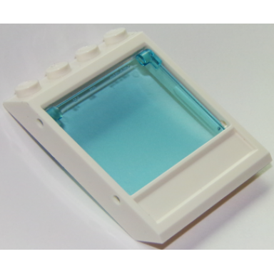 white window 4 x 4 x 3 roof with bottom panel with trans-light blue glass 60806 60603