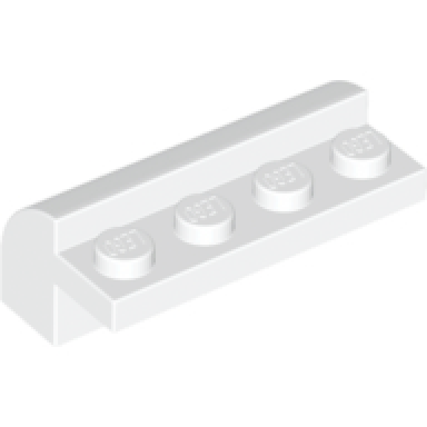 white slope curved 2 x 4 x 1 1 3 with 4 recessed studs
