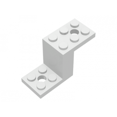 white bracket 5 x 2 x 2 1 3 with 2 holes