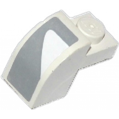 white slope curved 2 x 1 x 1 1 3 with recessed stud with light bluish gray markings pattern sticker - set 75912