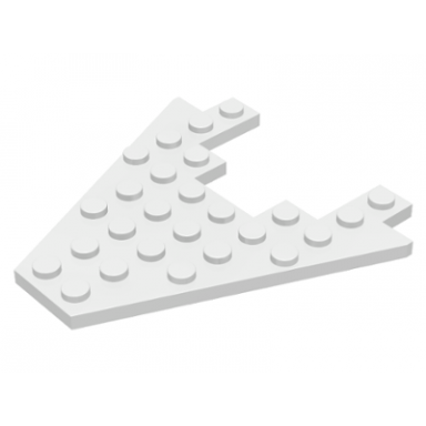 white wedge plate 8 x 8 with 3 x 4 cutout