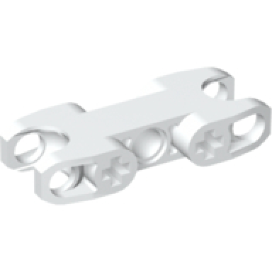 white technic axle and pin connector 2 x 5 with 2 ball joint sockets closed sides closed axle holes