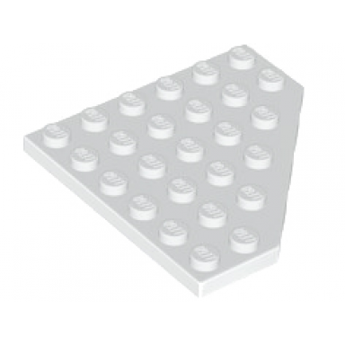 white wedge plate 6 x 6 cut corner
