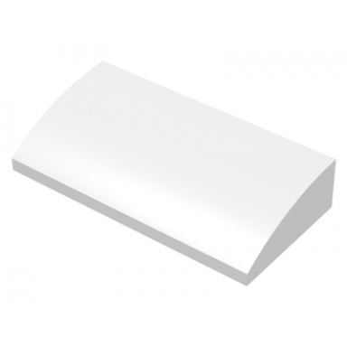 white slope curved 2 x 4 x 2 3 without bottom tubes