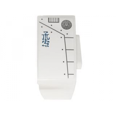 white technic panel car mudguard right with rivets silver circle and blue asian characters pattern sticker - set 70724