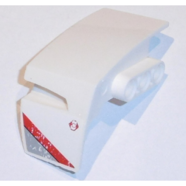 white technic panel car mudguard right with light bluish gray and red stripes pattern sticker - set 31313
