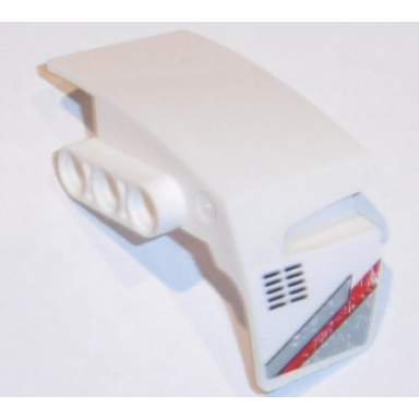 white technic panel car mudguard left with light bluish gray and red stripes black grille pattern sticker - set 31313