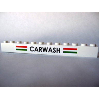 white brick 1 x 12 with carwash pattern sticker - set 10184