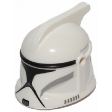 white minifigure headgear helmet sw clone trooper with holes gray markings and black visor pattern