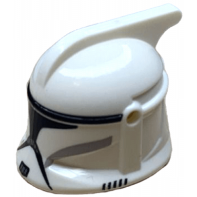 white minifigure headgear helmet sw clone trooper with holes light bluish gray and black markings and black visor pattern