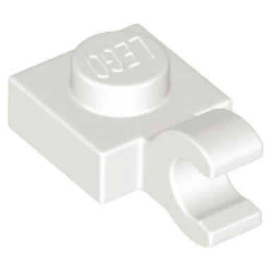 white plate modified 1 x 1 with open o clip horizontal grip