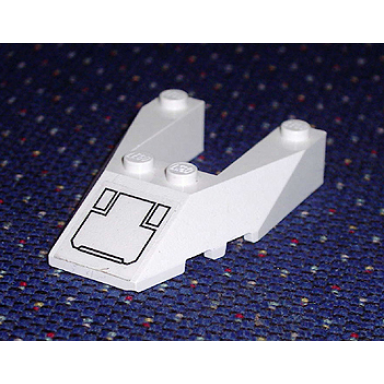white wedge 6 x 4 cutout with stud notches with panel pattern sticker - set 7700