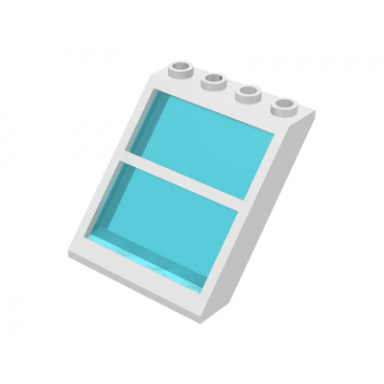 white window 4 x 4 x 3 roof with center bar and fixed trans-light blue glass
