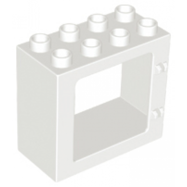 white duplo door window frame 2 x 4 x 3 flat front surface completely open back