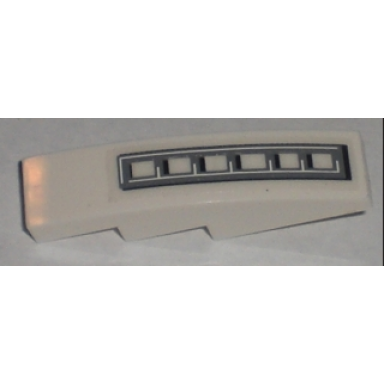 white slope curved 4 x 1 with grille pattern sticker - set 5971