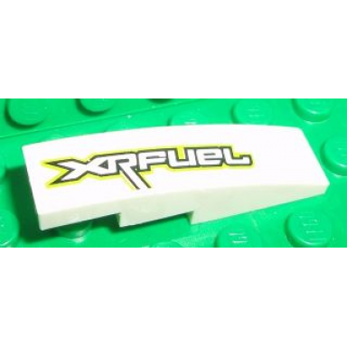 white slope curved 4 x 1 with xrfuel pattern model left side sticker - set 8492