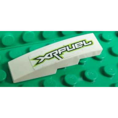white slope curved 4 x 1 with xrfuel pattern model right side sticker - set 8492