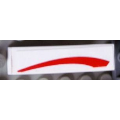 white slope curved 4 x 1 with red curved line on white background pattern model right side sticker - set 8158