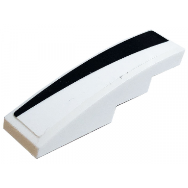 white slope curved 4 x 1 with black stripe pattern model right side sticker - set 76896
