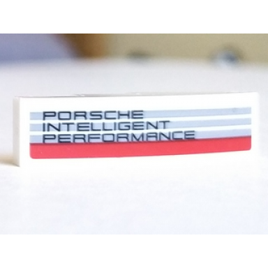 white slope curved 4 x 1 with porsche intelligent performance pattern model left side sticker - set 75887
