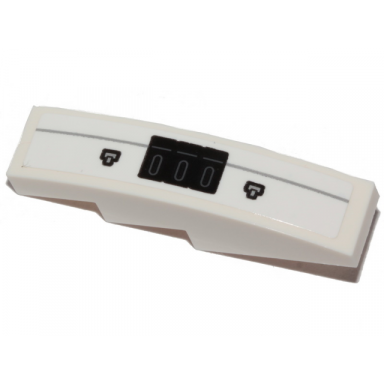 white slope curved 4 x 1 with black rectangles and light bluish gray line pattern 2 sticker - set 76989