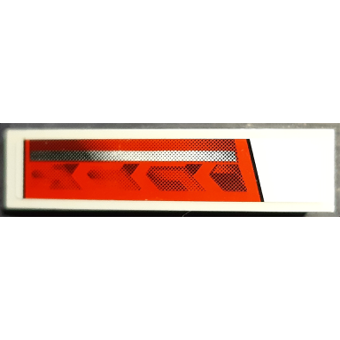 white slope curved 4 x 1 with red taillight and silver stripe pattern model left side sticker - set 8214