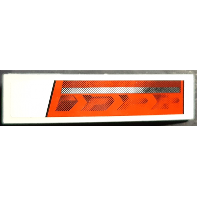 white slope curved 4 x 1 with red taillight and silver stripe pattern model right side sticker - set 8214