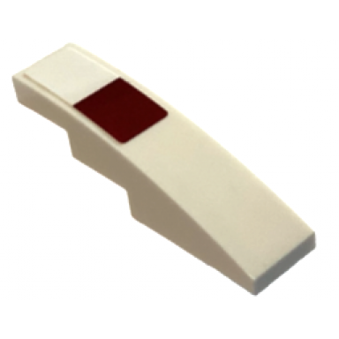 white slope curved 4 x 1 with dark red square pattern sticker - set 75378