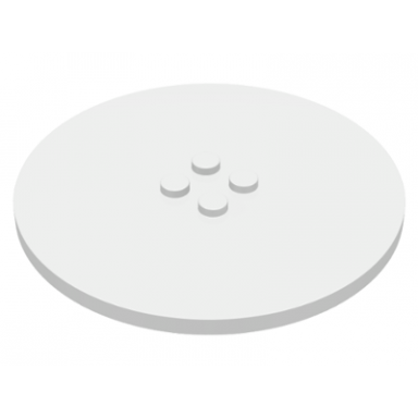 white tile round 8 x 8 with 4 studs in center