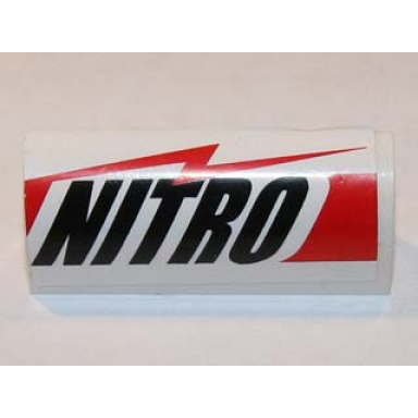 white slope curved 1 x 4 x 1 1 3 with ânitro pattern sticker - set 8864