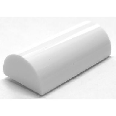 white slope curved 2 x 4 double with groove