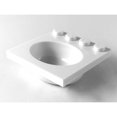 white container sink 4 x 4 with elliptical basin