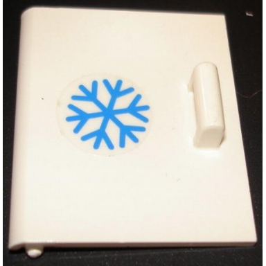 white container cupboard 4 x 4 x 4 door with blue snowflake pattern sticker - set 5848