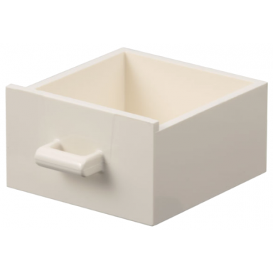 white container cupboard 4 x 4 x 4 drawer open handle
