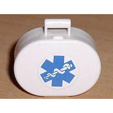 white scala utensil oval case with emt star of life pattern sticker - sets 5875 5876
