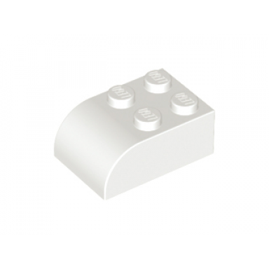 white slope curved 3 x 2 with 4 studs