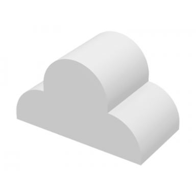 white slope curved 4 x 2 x 2 triple