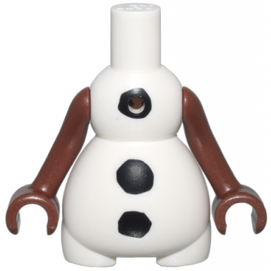 body snowman with black buttons pattern reddish brown arms with hands