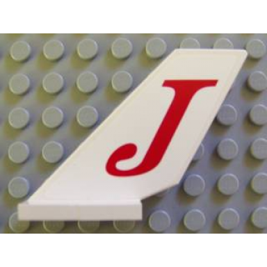 white tail shuttle with red j pattern on both sides stickers - sets 6863 7782